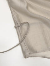 [Strap SET] Draped Shirred See-through Short Sleeve Blouse