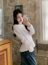 トレンディレイヤードフリル長袖Tシャツ (3color)
