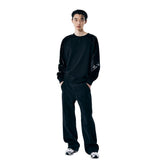 COATED RAGLAN SWEAT SHIRT [BLACK]