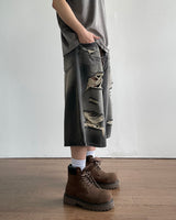 Western Destroyed Bermuda Pants