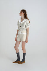 Leaf knit pants_ivory