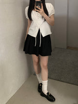 Karin Stripe Puff Short Sleeve Blouse