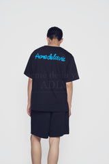 24FW CHAIN EMBOSSING SCRIPT PRINTING SHORT SLEEVE T-SHIRT BLACK