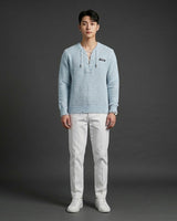 LightBlue See-Through Slit Knit