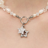 Baby Ribbon Pearl Star Drop Surgical Necklace