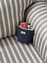 ネイビーチェックポーチ (POP-UP POUCH)