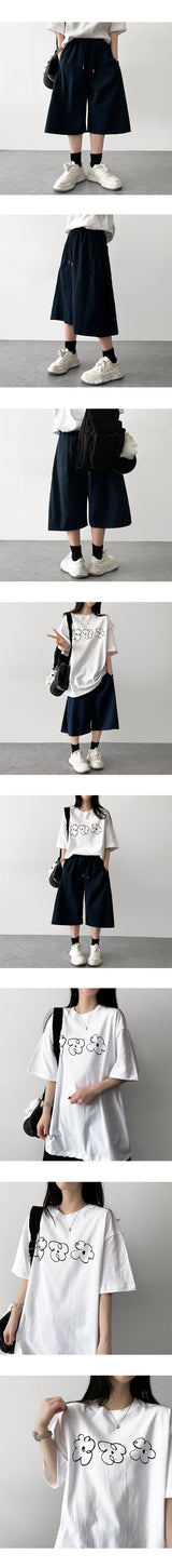 Kedin Side Pintuck Slit Banding Bermuda Shorts