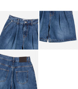 25SS WIDE BASIC DENIM SHORT PANTS BLUE