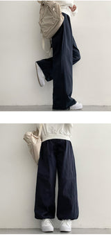 RUTH Hem String Banded Waist Cotton Wide Pants