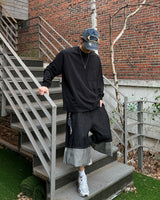 Psel selvage bermuda pants(Black)