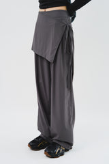(W) Pin Wrap Skirt Pants (2color)