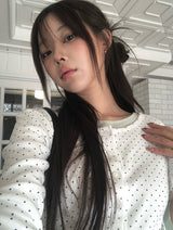 26SS★ [MADE] Lion Dot Round Three Quarter Sleeve T-Shirt Cardigan