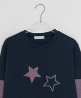Baffon Stripe Star Layered Long Sleeve Tee
