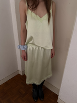  satin lace skirt 