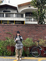 Shooting oversized-fit checkered shirt