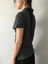 Shirring Dot Collar T-Shirt (3color)