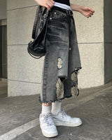 Spark Destroyed Denim Bermuda Pants