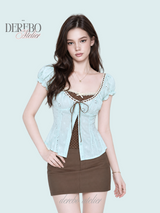 Mint Mocha Eyelet Blouse