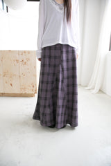 checke long flare skirt(3colors)