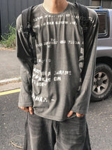 Jean Pigment Lettering Long Sleeve