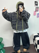 FLEECE❤TRACK LINE 3 LINE LONG PANTS ❤🖤🤍💙🩶5COLOR