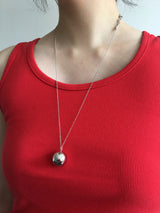 シルバーボールロングネックレス (1color)