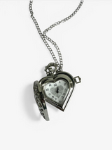 VINTAGE HEART LOCKET WATCH NECKLACE