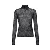 [Disney] Mesh Long Sleeve Turtleneck_Black