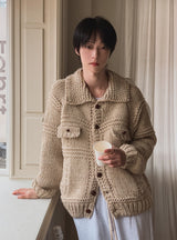 [wool20%] エリーボカシハンドメイドニットカーディガン