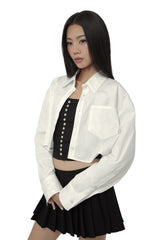 ファーストレタークロップシャツ, White