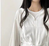 Ronit Linen Two-Way Hooded Zip-Up