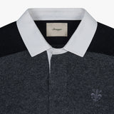 Stranger Classic Fit Striped Polo Knit (Charcoal)