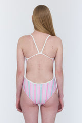 [Milky Stripes_pink candy] One Piece Swimsuit