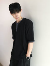 クミン ワッフル ヘンリーネック ショートスリーブTシャツ 5C