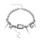 Y2K clock choker necklace