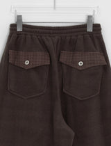 [unisex] ヒロチェックフリースバルーンワイド起毛パンツ