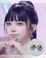 [Hearts2Hearts Ian Piercing] ダイアモンドリングハギーズピアス - Silver Color