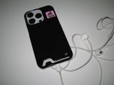 home square patch card pocket phone case black