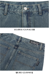 Sand Washing Cargo Denim Mini Skirt