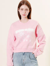 Women's Leith Embossed cropped sweatshirt pink (FCF1TS204W)