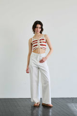 MIMI STRIPE SLEEVELESS / RED