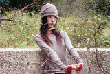 WHIPPING HAIR BAND & BEANIE (COCOA)