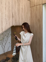 De Mer Drape Shirred Long Dress / 2 colors