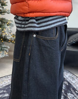 カーリンノンフェイドワイドデニムパンツ