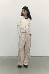 STRING SHIRRING POINT CARGO PANTS [IVORY]