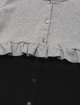 レイヤードフリルカーディガンTシャツ(グレー)