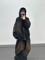 キャットブラシフリースフード ジップアップ