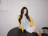 yellow wool lovely long-sleeved cardigan