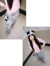 キティカジュアルストレートバンディングパンツ