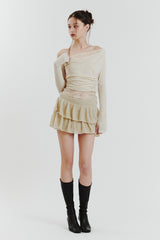 ANGELA KNIT SKIRT grey beige